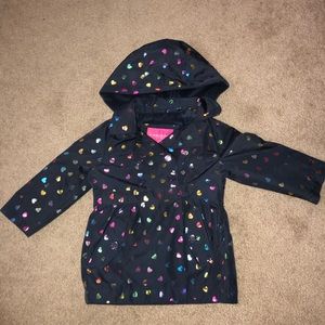 London Fog Coat/Raincoat. Navy Blue with 🌈 hearts